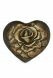 Miniurna brons 'Hjärta med ros'