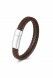 Flätat läderarmband mörkbrun med askhållare
