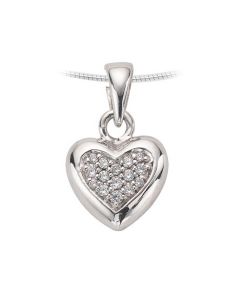 Silver ask smycke 'Hjärta' (zirkonia stenar)