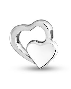 Askhänge två sammankopplade hjärtan i 925 Sterling silver
