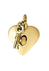 Asksmycke 14 krt guld hjärta med nyckel och lås