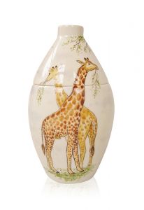 Handmålad urna Giraffer