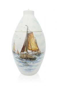 Handmålad urna 'Segelbåt'