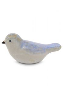 Mini keramikurna 'Fågel' ljusblå