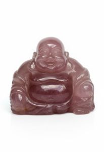 Buddha ädel minnesten rosa kvarts
