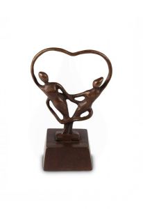 Mini sculptururna 'I varandras hjärtan' i brons