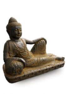 Liggande Buddha urna brons