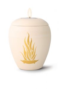 Mini keramikurna med värmeljus 'Evig flamma'
