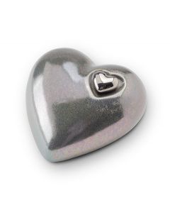 Miniurna 'För alltid i våra hjärtan' | silvergrå | i olika storlekar