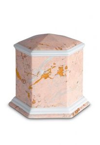 Porslinsurna 'Esagono' | Rosa marmormotiv