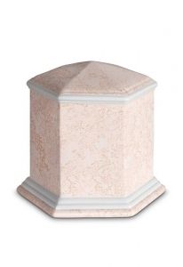 Porslinsurna 'Esagono' | Korallrosa relief