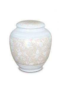 Miniurna i porslin 'Classica' med beige blommotiv