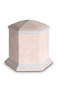 Miniurna i porslin 'Esagono' | Korallrosa relief