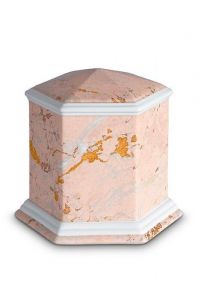 Miniurna i porslin 'Esagono' | Rosa marmormotiv