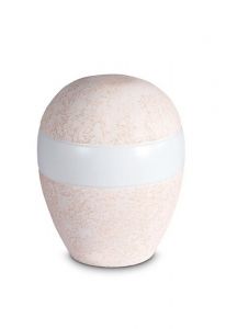 Miniurna i porslin 'Planet' - Korallrosa relief