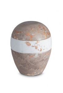 Miniurna i porslin 'Planet' - Brun och vit marmormotiv