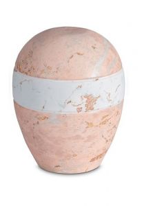 Porslinsurna 'Planet' - Rosa marmormotiv