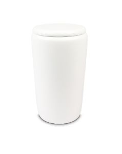 Urna i alträ i en elegant vit färg