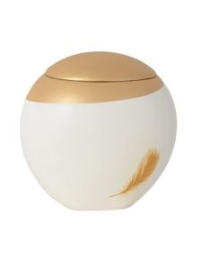 Glasfiberurna 'Éole' vit och guld