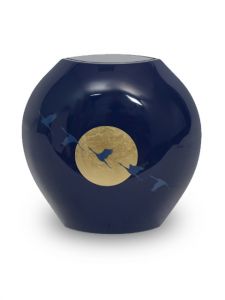 Glasfiberurna 'Zéphyre' blå med bladguld