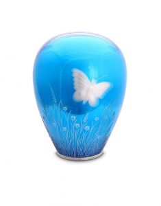 Kristallglasurna med fjäril blå