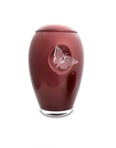 Kristallglasurna med fjäril röd Bourgogne
