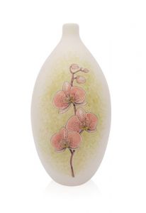 Miniurna med handmålade rosa orkidé