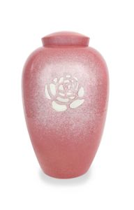 Keramikurna med en ros