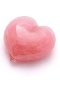 Hjärtformad miniurna i kristallglas, rosa