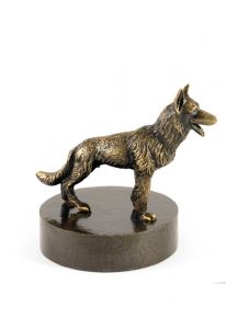 Tysk schäferhund urna bronsfärgad