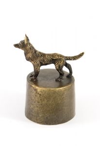 Tysk schäferhund urna bronsfärgad