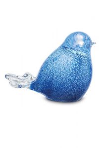 Mini kristallglasurna 'Fågel' blå / vit