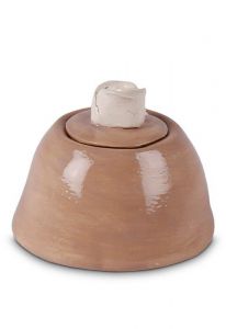Mini keramikurna 'Ros' kaffe brun