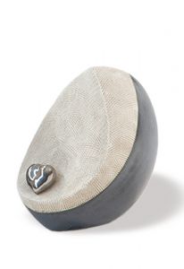 Mini keramikurna med silverhjärta
