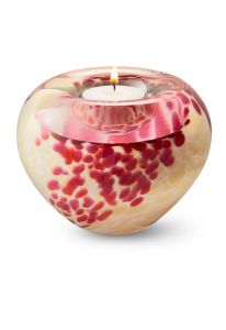 Mini kristallglasurna med värmeljus rosa och/beige