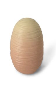 Handgjord keramikurna 'Kokong' orange-gul