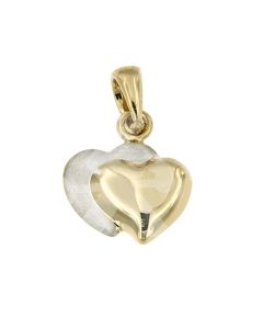 Minnessmycke 'Dubbel hjärta' av 14 karat bicolor guld