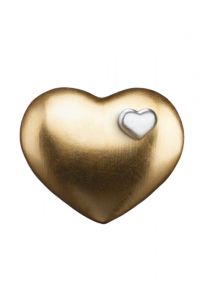 Mini träurna 'Hjärta av guld' med hjärta av silver