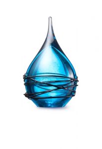 Droppe mini kristallglasurna 'Swirl' light blue