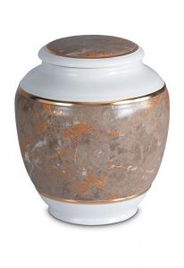Porslinsurna 'Classica' | Brun marmormotiv med guldkant