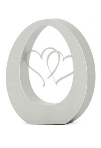 Rostfritt stål urna Oval heart
