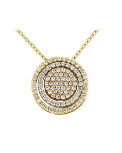 Halsband 'Circle' i 14k gult-, rosé- och vitguld med zirkonia stenar