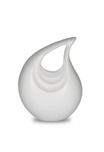 Modern aluminium mini-urna 'Droppe' vit
