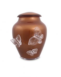 Kristallglasurna med fjärilar rostbrun