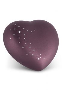 Mini keramikurna hjärta med Swarovski kristaller i olika färger och storlekar