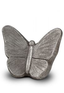 Keramisk konst urna fjäril silvergrå