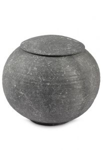 Beige-grå urna i porslin 'Sfera'