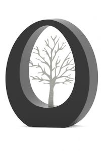 Rostfritt stål urna 'Oval tree