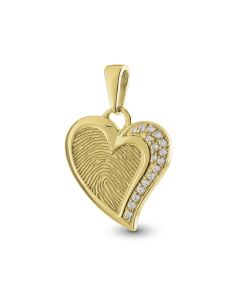 Fingeravtryck smycke 'Hjärta' med briljant