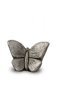 Keramisk mini urna fjäril silvergrå
